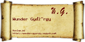 Wunder György névjegykártya