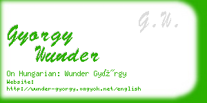 gyorgy wunder business card